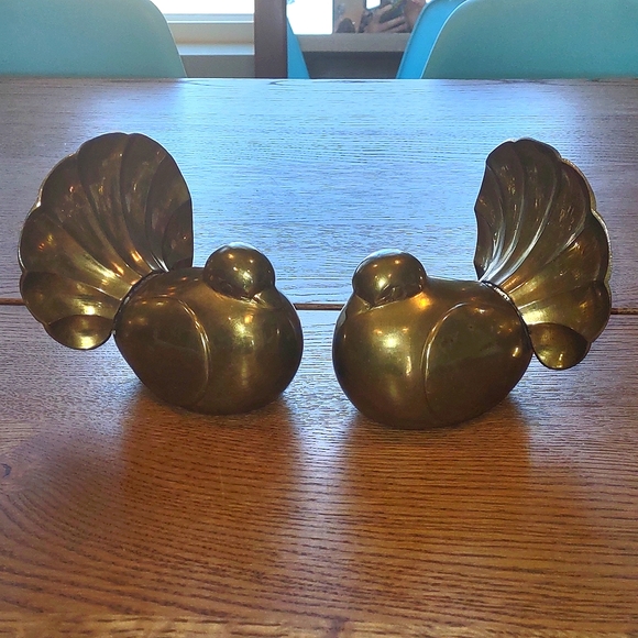 Vintage Accents Brass Bird Bookends Vintage Bulbous Pigeon Dove Poshmark